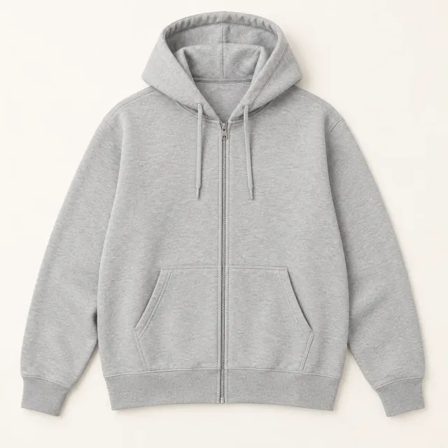 Heather Gray Zip Hoodie