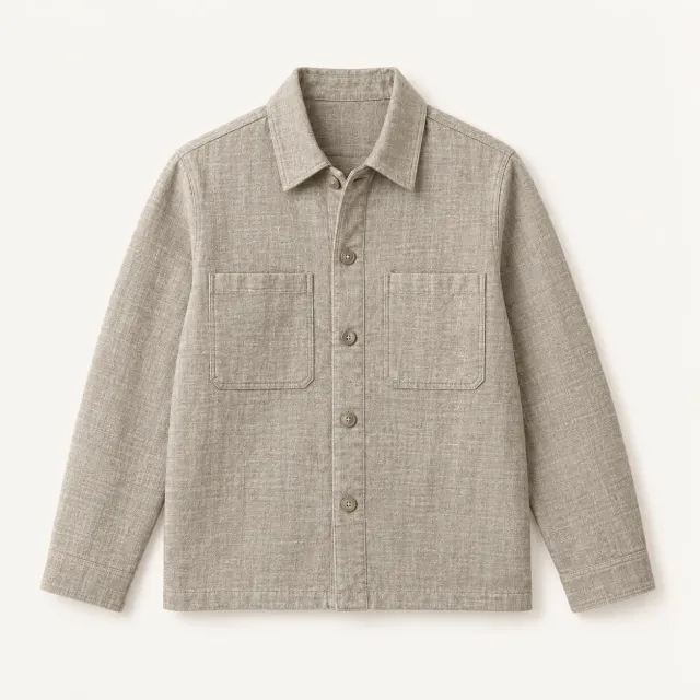 Stone Textured Overshirt Jacket