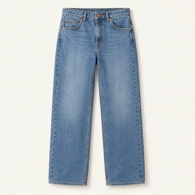 Mid Wash Relaxed Jeans