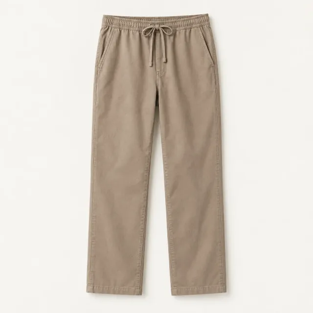 Taupe Straight Leg Drawstring Pants