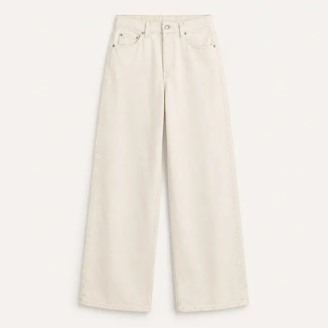 Ecru Wide Leg Jeans