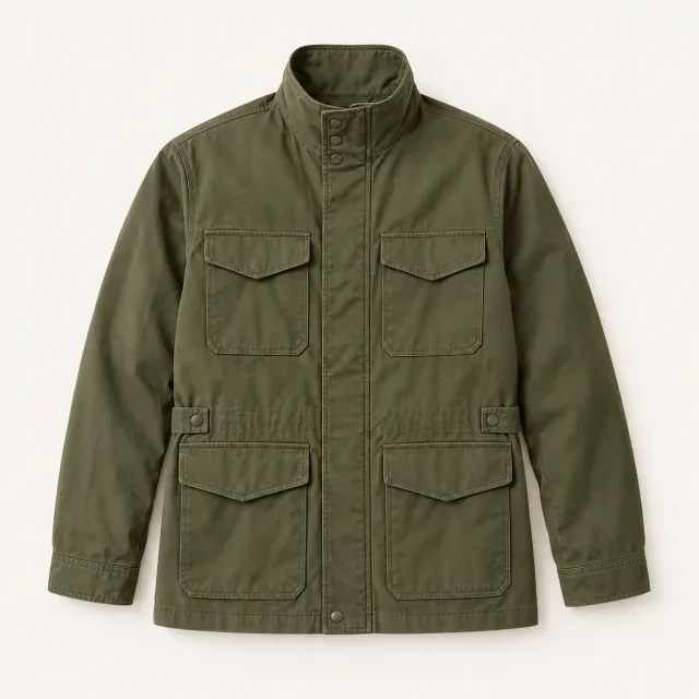 Olive Cotton Field Jacket
