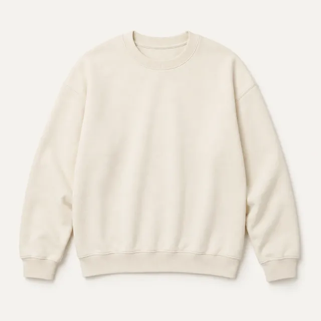 Cream Cotton Crewneck Sweatshirt