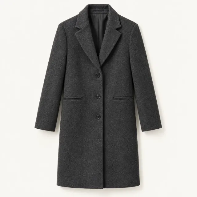 Charcoal Wool Blend Coat