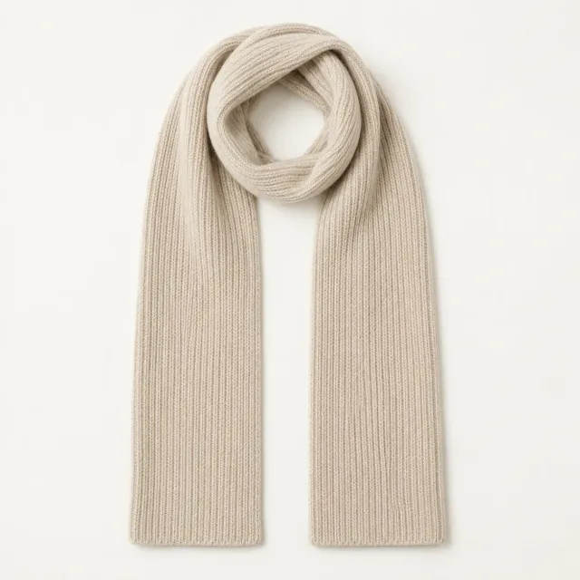 Oatmeal Rib Knit Scarf