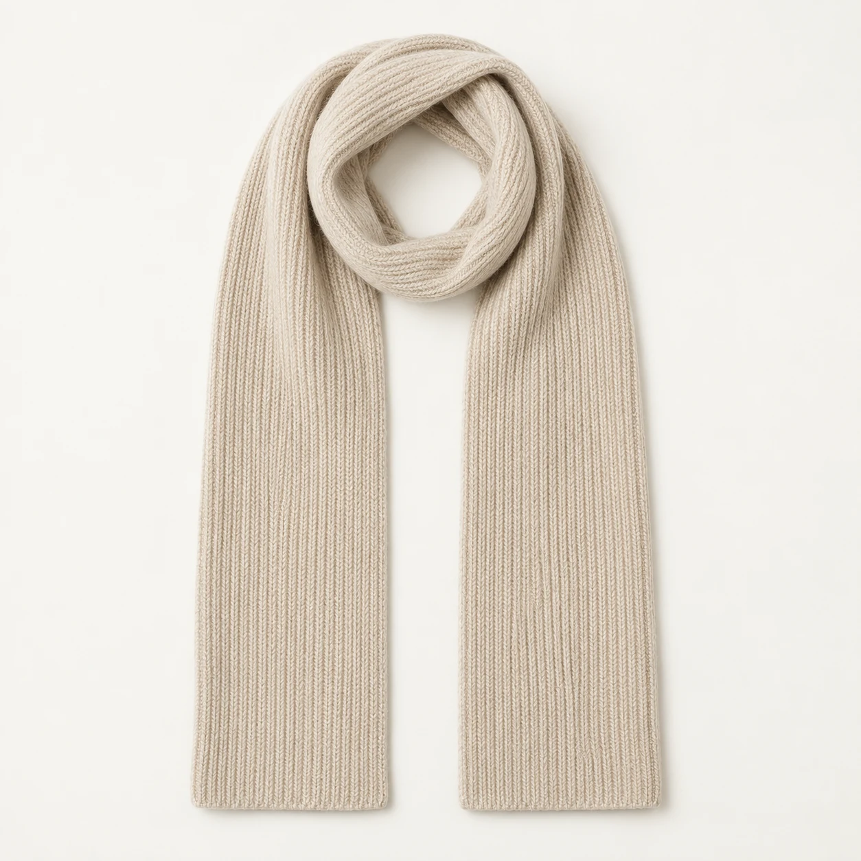 Oatmeal Rib Knit Scarf