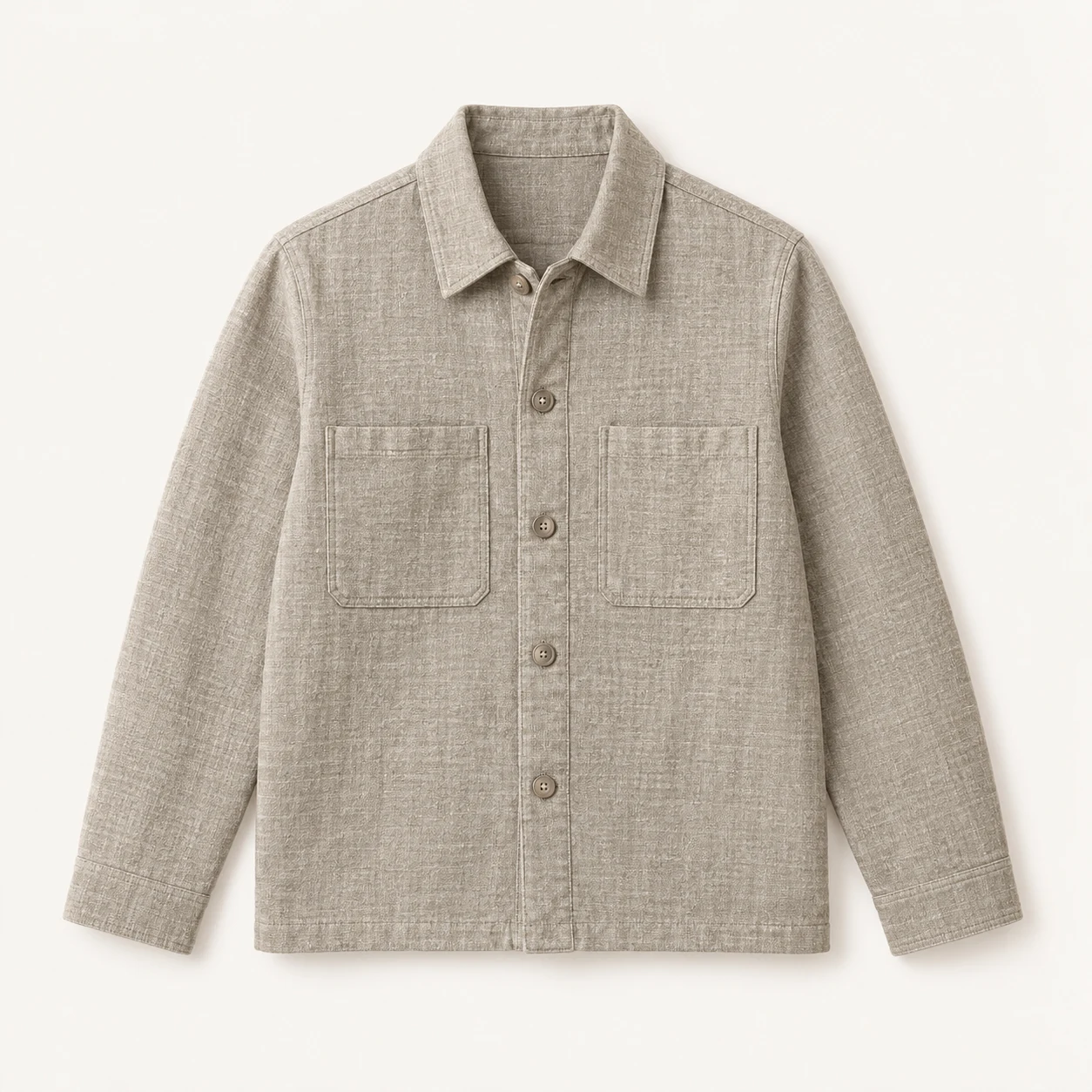 Stone Textured Overshirt Jacket