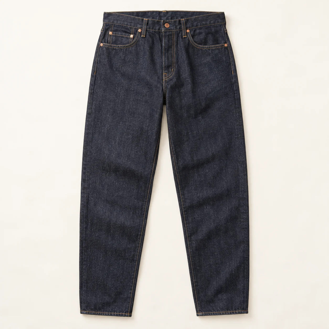 Raw Indigo Relaxed Taper Jeans